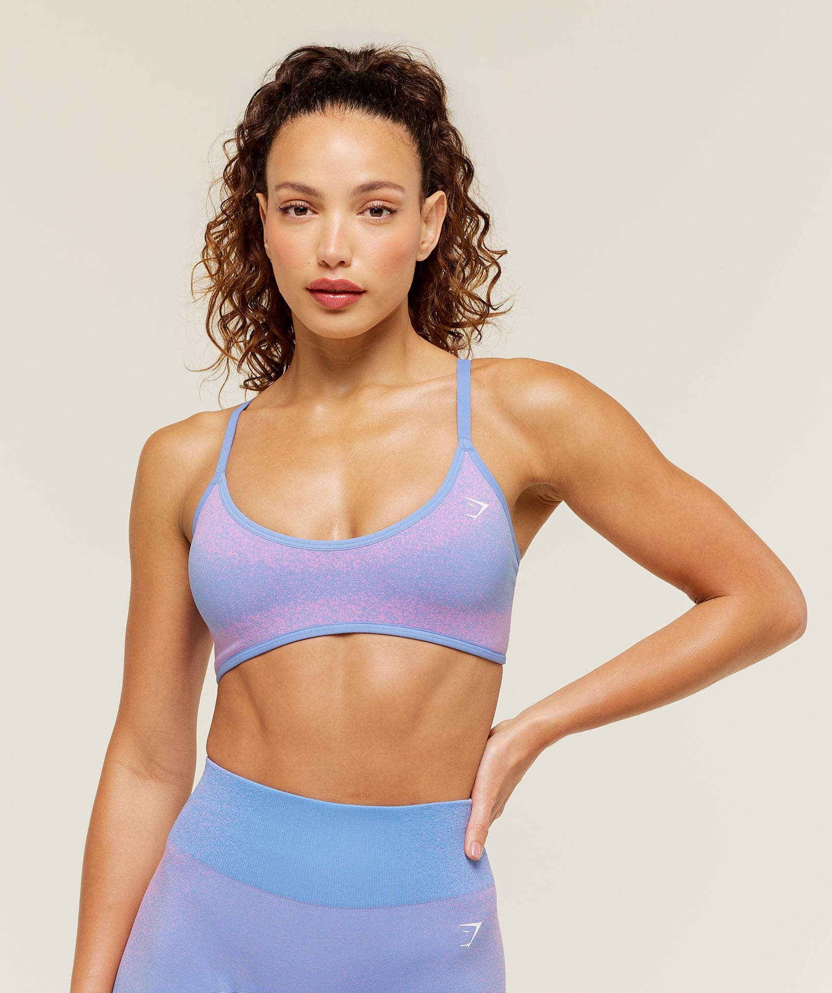 Women's Gymshark Blush Seamless Light Support Sports Bra Steady Purple