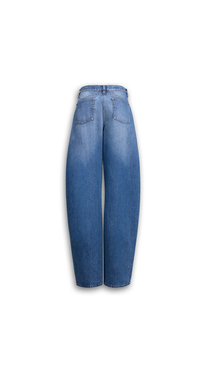 Alaïa Low-Waist Round Denim Jeans