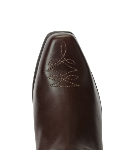 Victoria boot hot fudge aniline leather