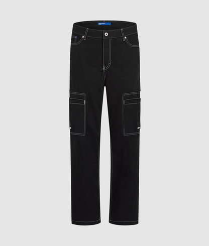 Karl Lagerfeld Contrast Stitch Cargo Pants Black