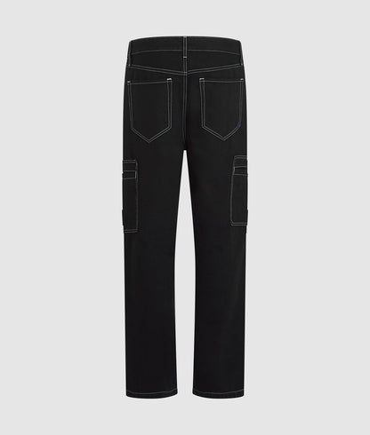 Karl Lagerfeld Contrast Stitch Cargo Pants Black