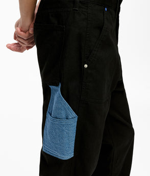 Karl Lagerfeld Denim Panel Overshirt Washed Blue-Black