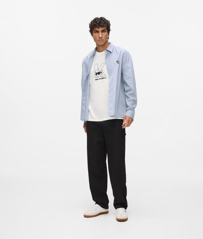 Karl Lagerfeld Ikon Checked Shirt Blue