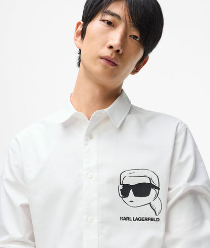 Karl Lagerfeld Ikon Sketch Shirt White