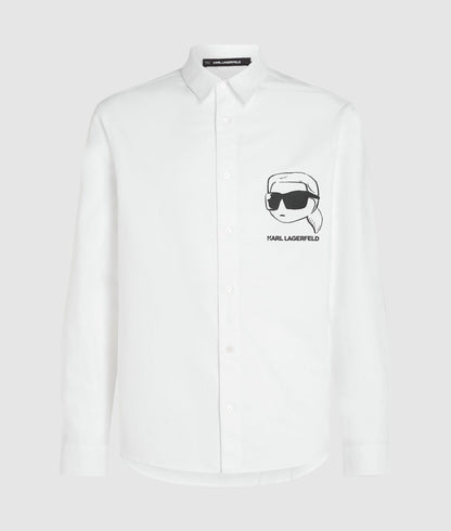 Karl Lagerfeld Ikon Sketch Shirt White