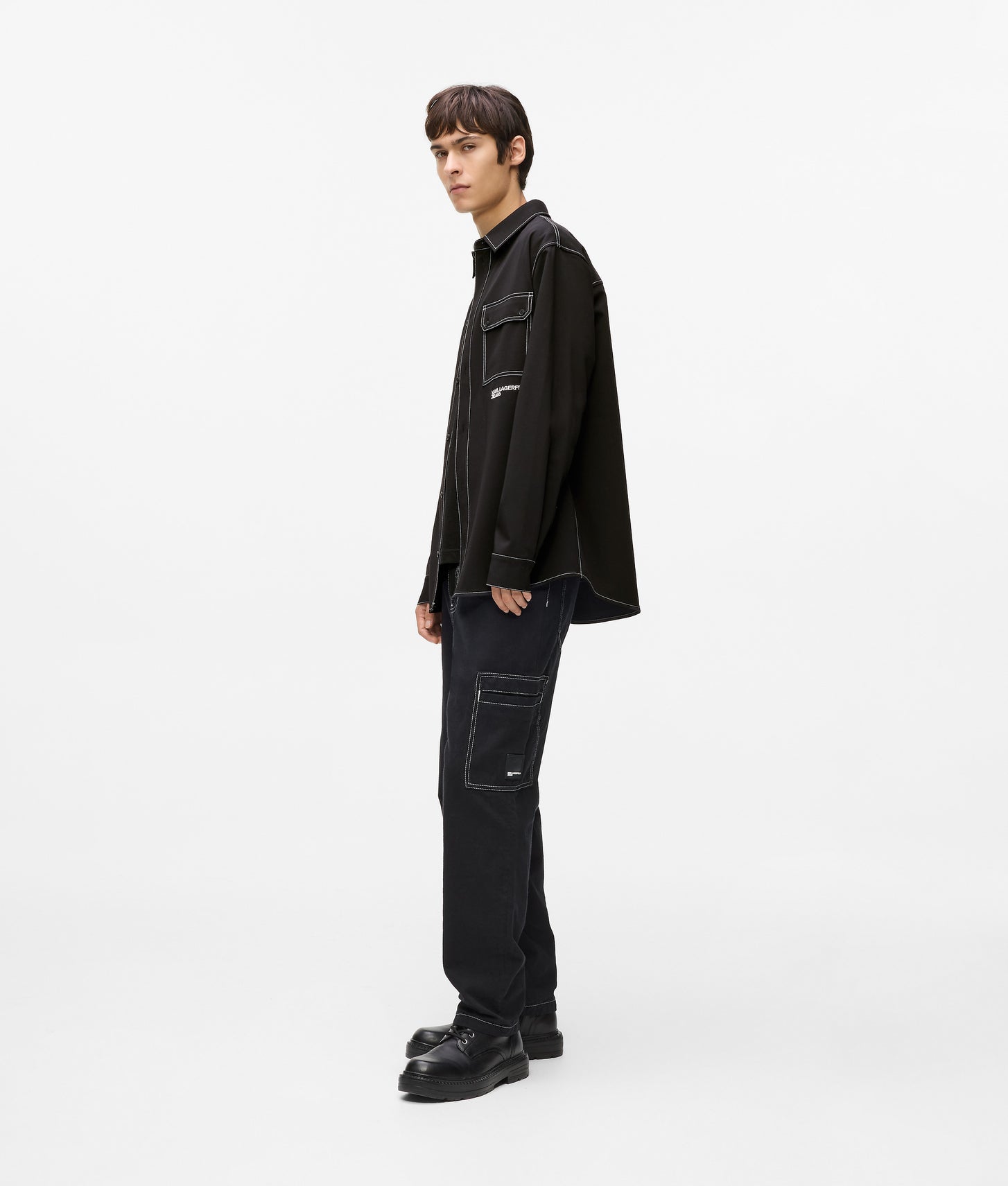 Karl Lagerfeld Contrast Stitch Shirt Black