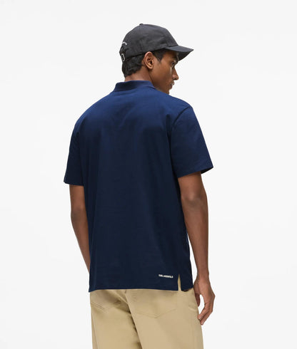 Karl Lagerfeld Ikon Jersey Polo Shirt Medieval Blue