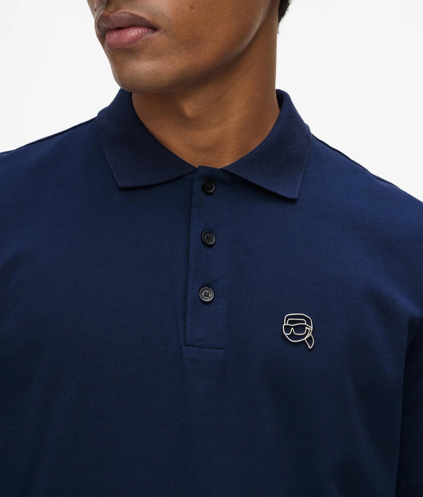 Karl Lagerfeld Ikon Jersey Polo Shirt Medieval Blue