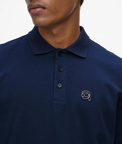 Karl Lagerfeld Ikon Jersey Polo Shirt Medieval Blue