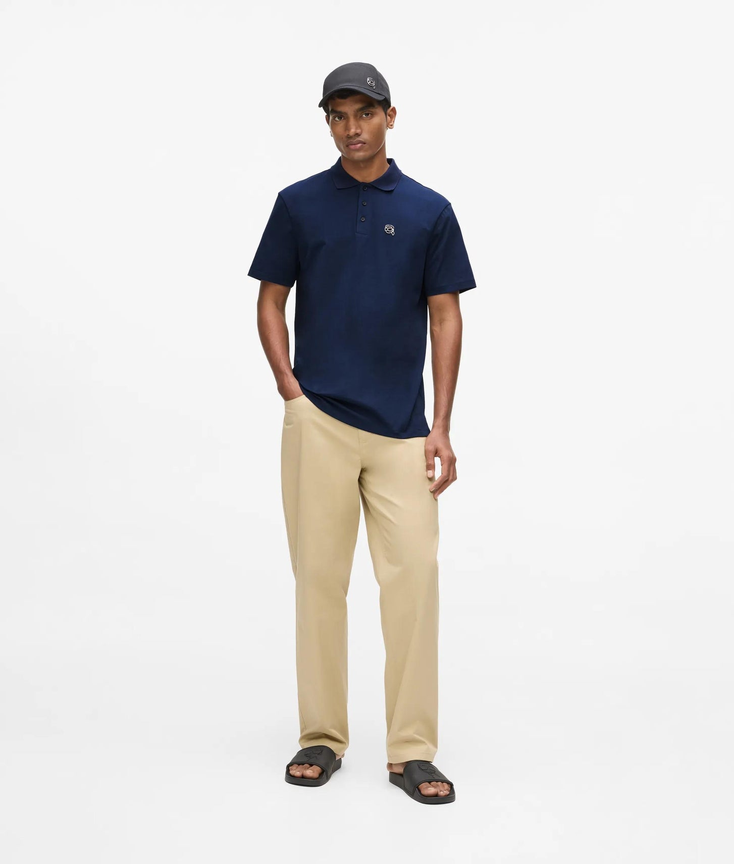 Karl Lagerfeld Ikon Jersey Polo Shirt Medieval Blue