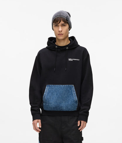 Karl Lagerfeld Denim Pocket Carpenter Pants Washed Blue-Black