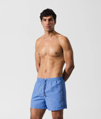Karl Lagerfeld Ikon Metallic Boardshorts Silver Lake Blue