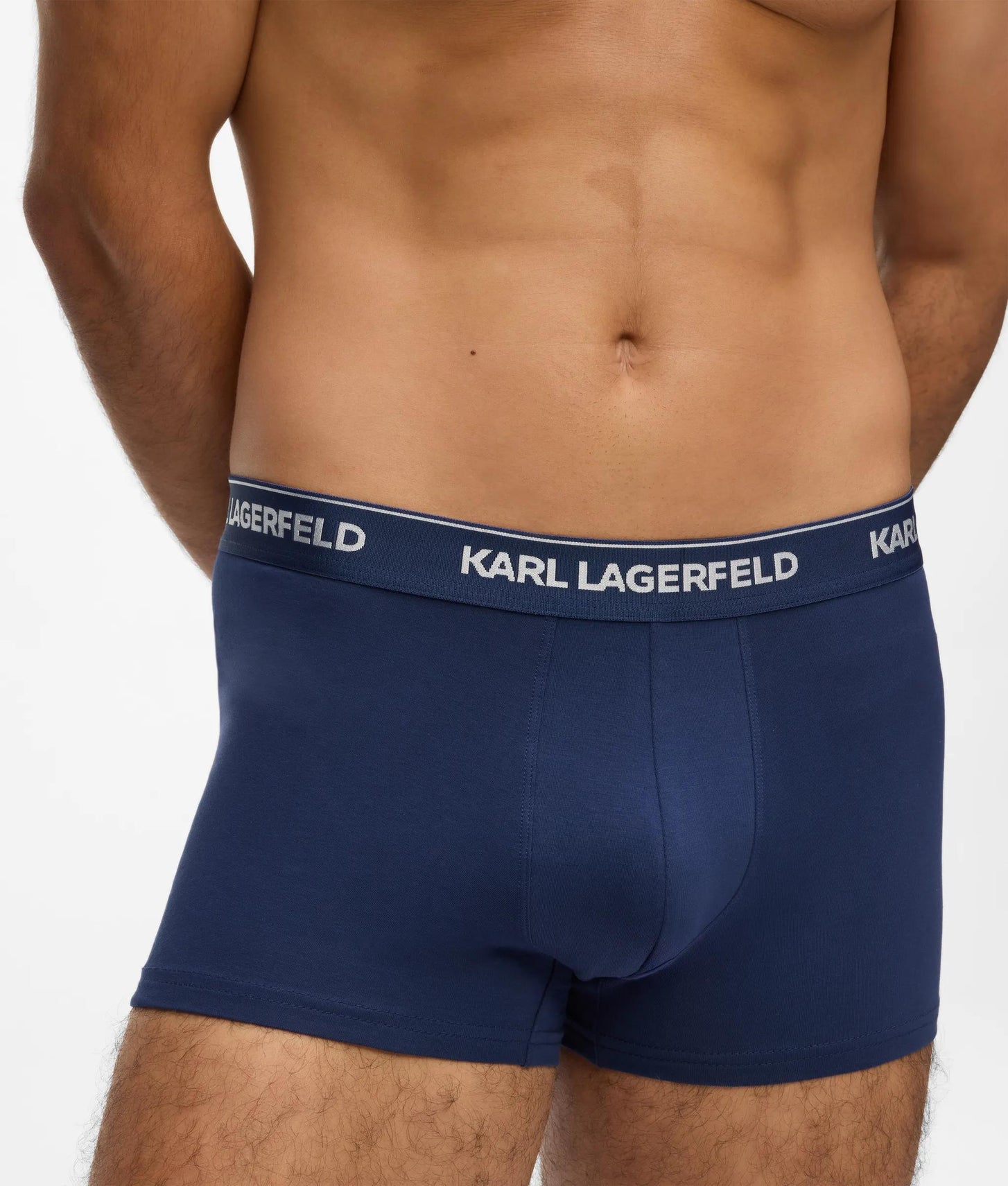 Karl Lagerfeld Metallic Logo Trunks – 3 Pack Medieval Blue