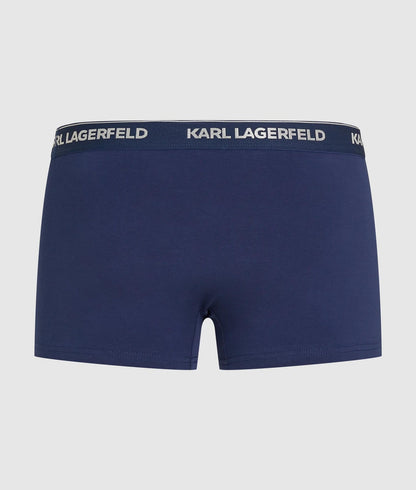 Karl Lagerfeld Metallic Logo Trunks – 3 Pack Medieval Blue
