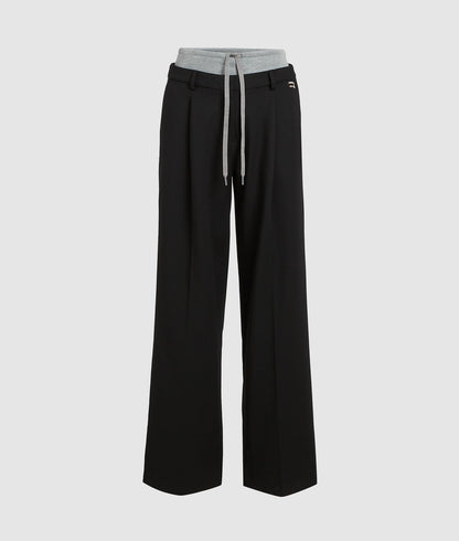 Karl Lagerfeld Ikon Double Waistband Pants Black/Grey Melange