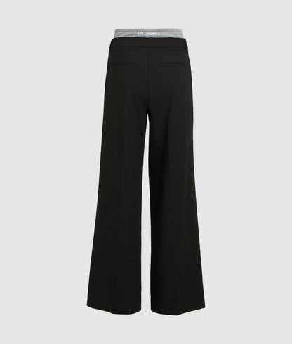 Karl Lagerfeld Ikon Double Waistband Pants Black/Grey Melange