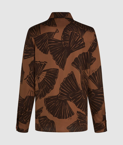 Karl Lagerfeld Fan Print Shirt Graphic Fan Friar Brown