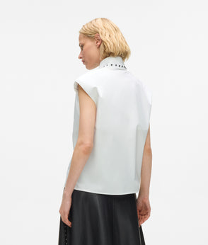 KarlLagerfeld Kautograph Studded Top Handle Bag Black Embellishment