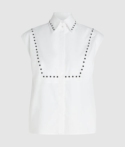Karl Lagerfeld Studded Poplin Shirt White