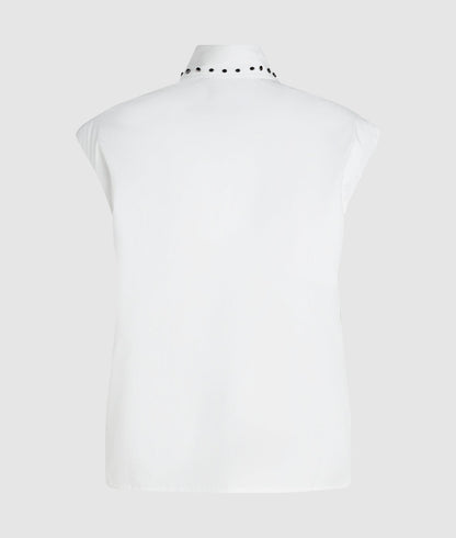 Karl Lagerfeld Studded Poplin Shirt White