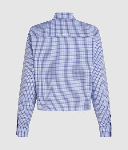 Karl Lagerfeld Ikon Checked Shirt Check Kentucky Blue White