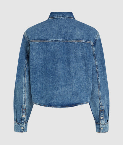 Karl Lagerfeld Boxy Denim Shirt Mid Blue
