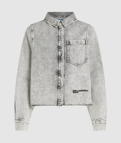 Karl Lagerfeld Bleached Denim Shirt Bleached Grey