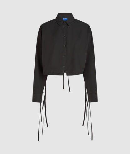 Karl Lagerfeld Tie Back Shirt Washed Black