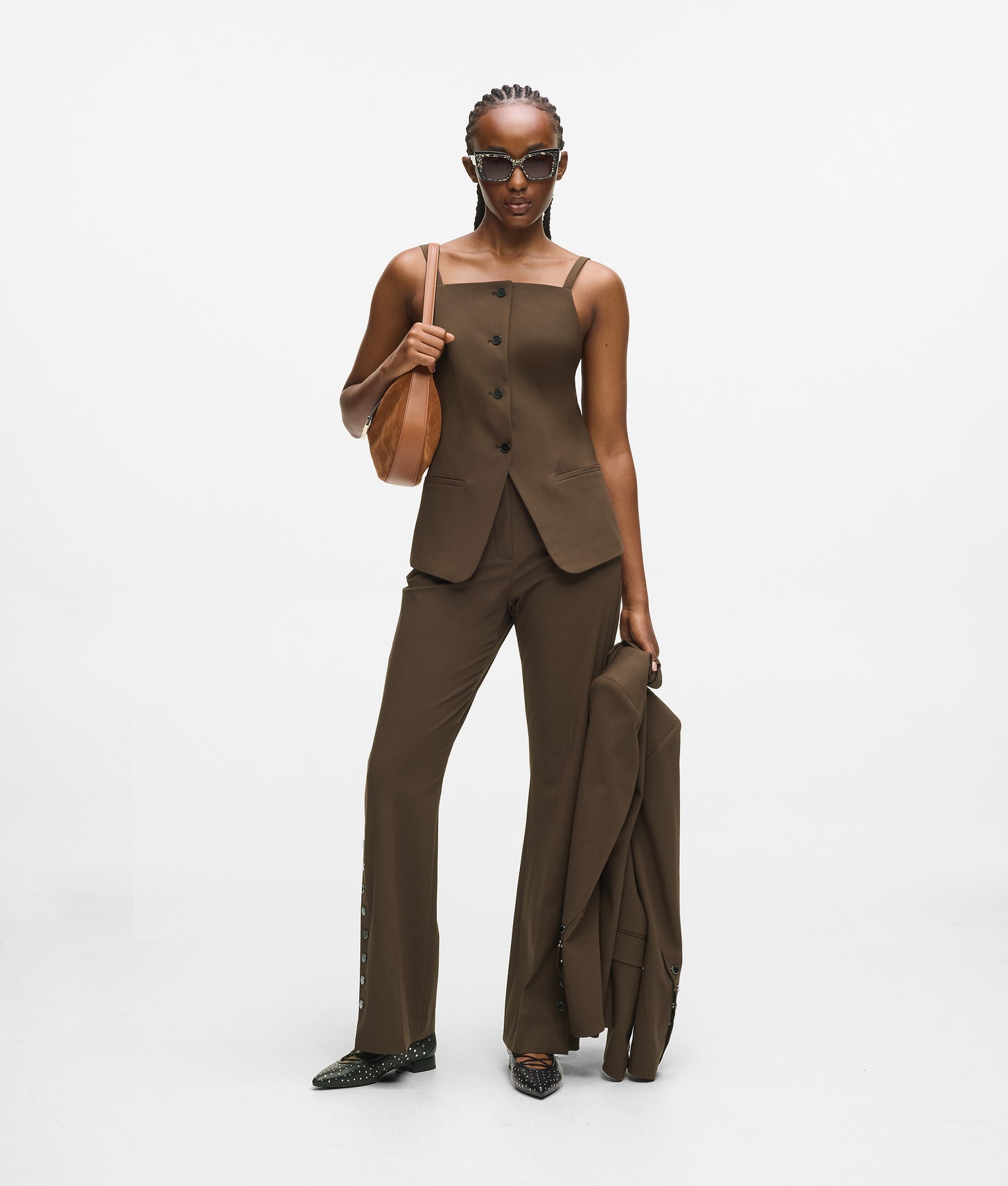 Karl Lagerfeld Square-Neck Waistcoat Java