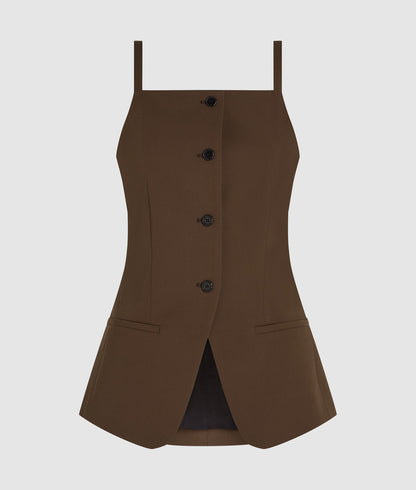 Karl Lagerfeld Square-Neck Waistcoat Java