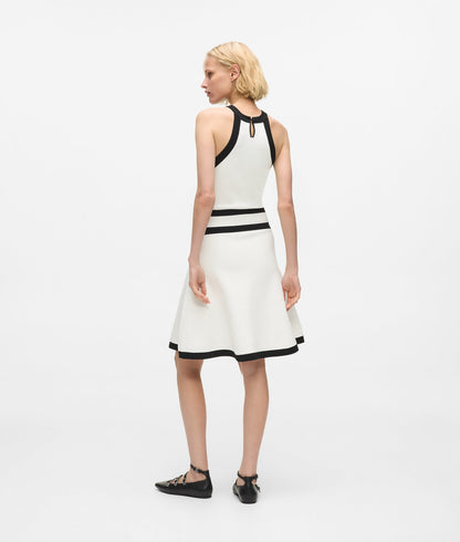 Karl Lagerfeld Karl Dna Belted Knit Dress White/Black