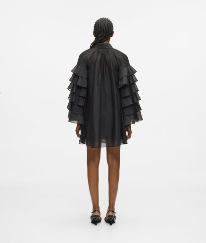Karl Lagerfeld Ruffled Sleeves Dress Black