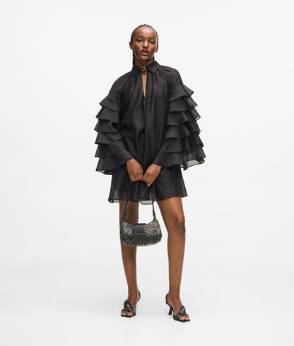 Karl Lagerfeld Ruffled Sleeves Dress Black