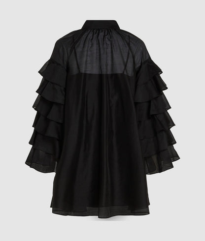 Karl Lagerfeld Ruffled Sleeves Dress Black