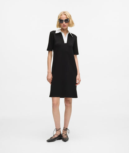 Karl Lagerfeld Signature Collar Polo Dress Black