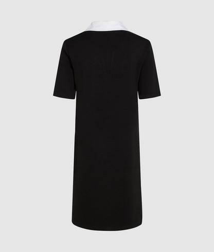 Karl Lagerfeld Signature Collar Polo Dress Black