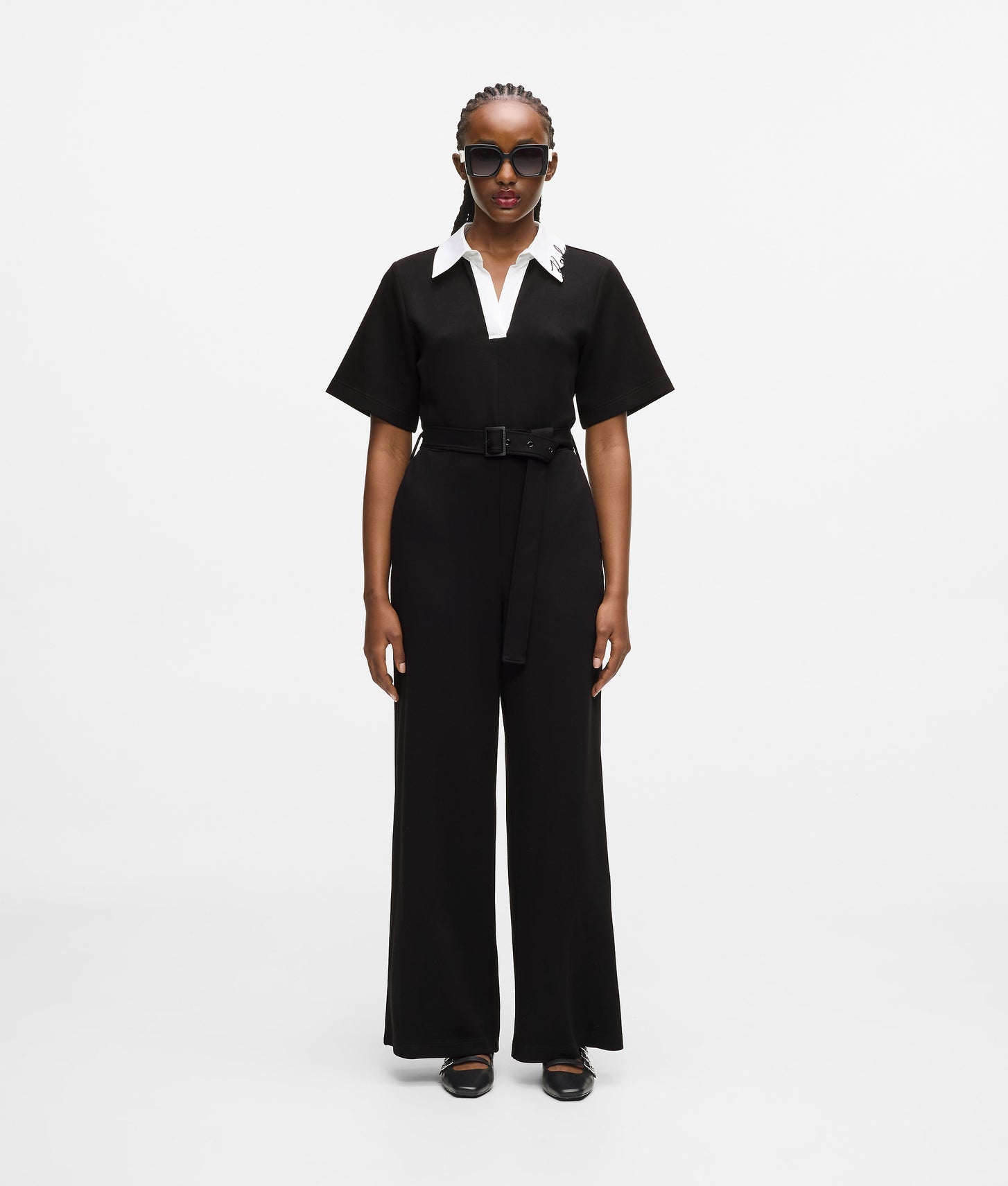 Karl Lagerfeld Signature Collar Jumpsuit Black