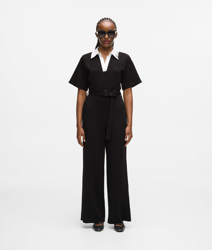 Karl Lagerfeld Signature Collar Jumpsuit Black