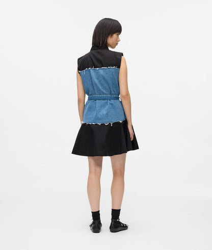 Karl Lagerfeld Denim Bodice Dress Washed Blue-Black