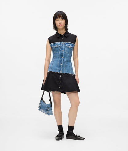 Karl Lagerfeld Denim Bodice Dress Washed Blue-Black