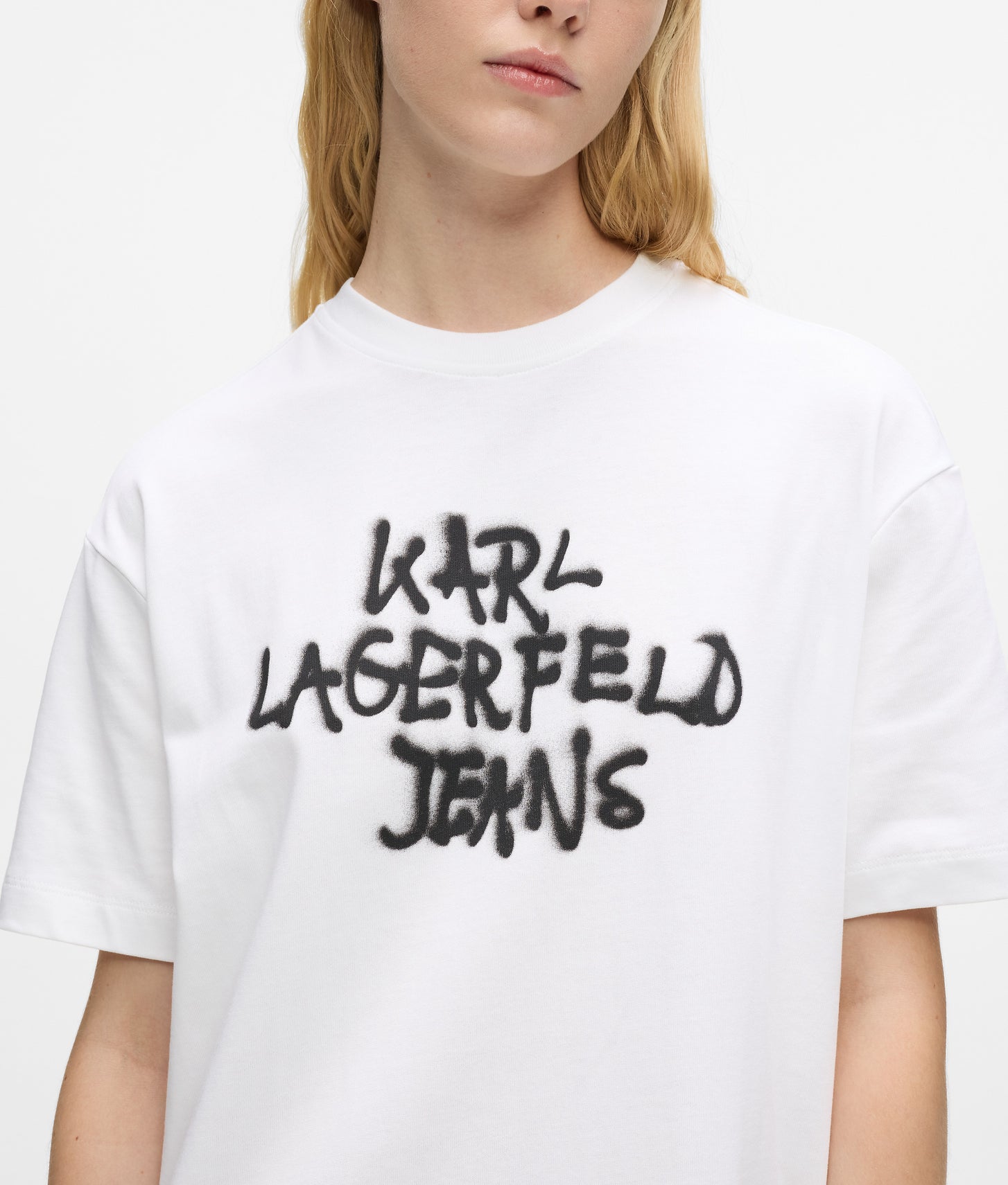 Karl Lagerfeld Graffiti T-Shirt Dress White