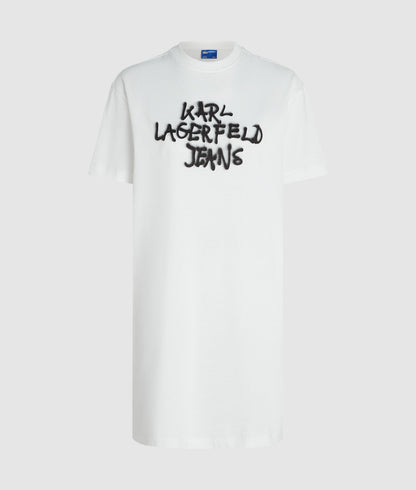 Karl Lagerfeld Graffiti T-Shirt Dress White