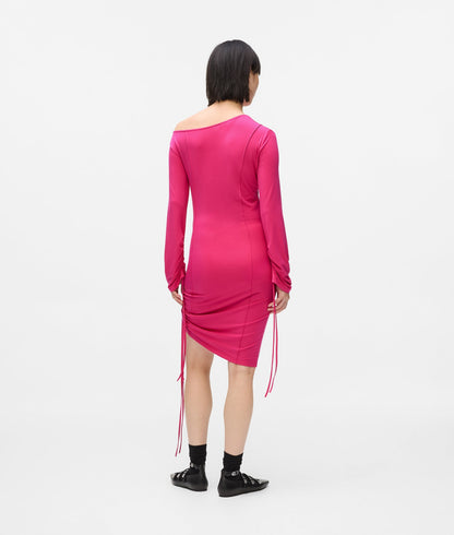 Karl Lagerfeld Off-Shoulder Drawstring Dress Very Berry