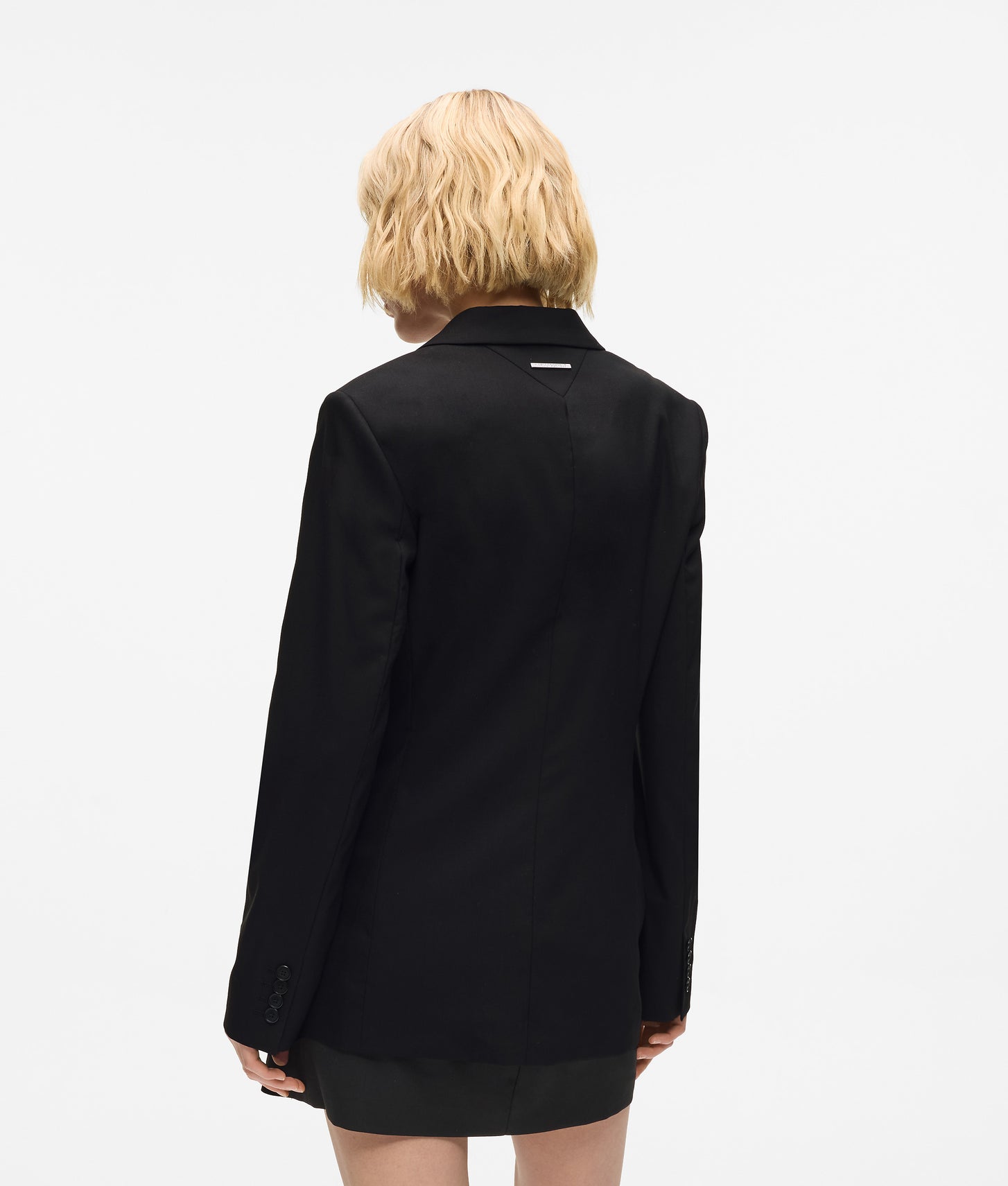 Karl Lagerfeld Belted Contrast Lapel Blazer Black/White