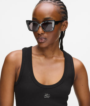 KarlLagerfeld Kautograph Medium Moon Bag Off White