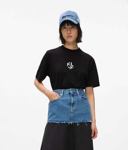 Karl Lagerfeld Denim Panel Maxi Skirt Washed Blue-Black