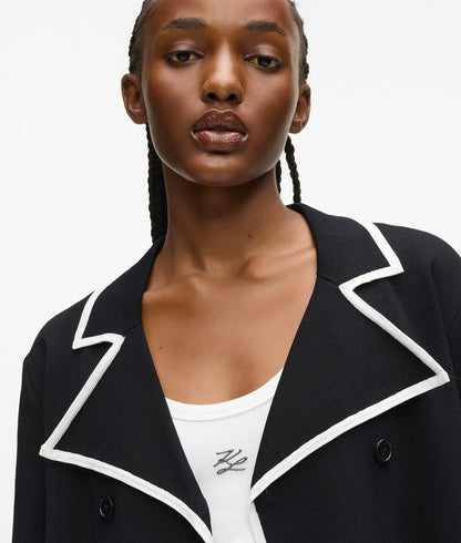 Karl Lagerfeld Tailored Cardigan Black/White