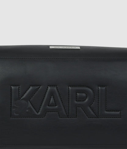 KarlLagerfeld Ikon Smooth Cargo Shoulder Bag Black