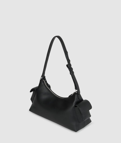 KarlLagerfeld Ikon Smooth Cargo Shoulder Bag Black