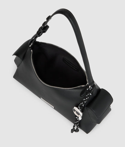KarlLagerfeld Ikon Smooth Cargo Shoulder Bag Black